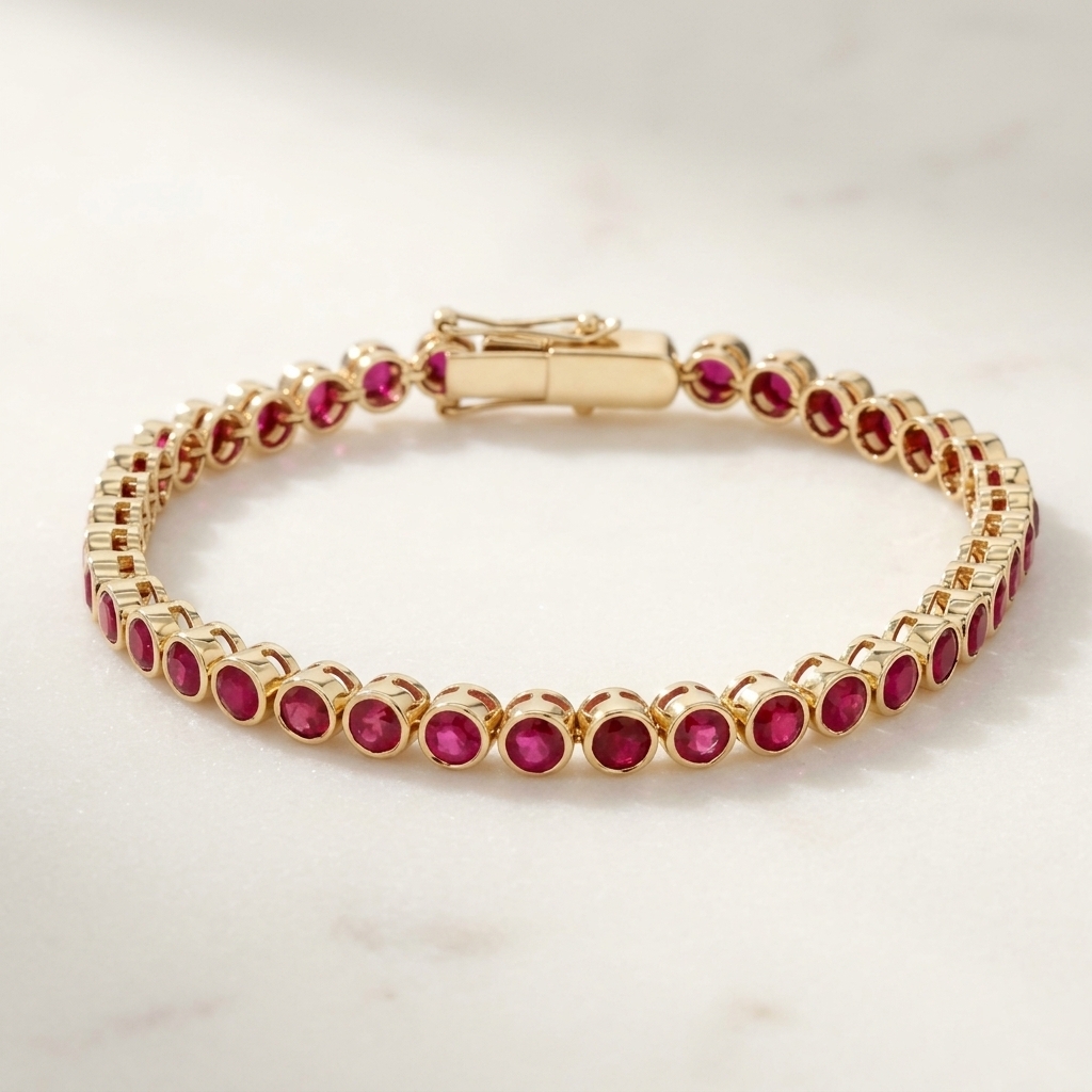 Ruby Bezel Bracelet 