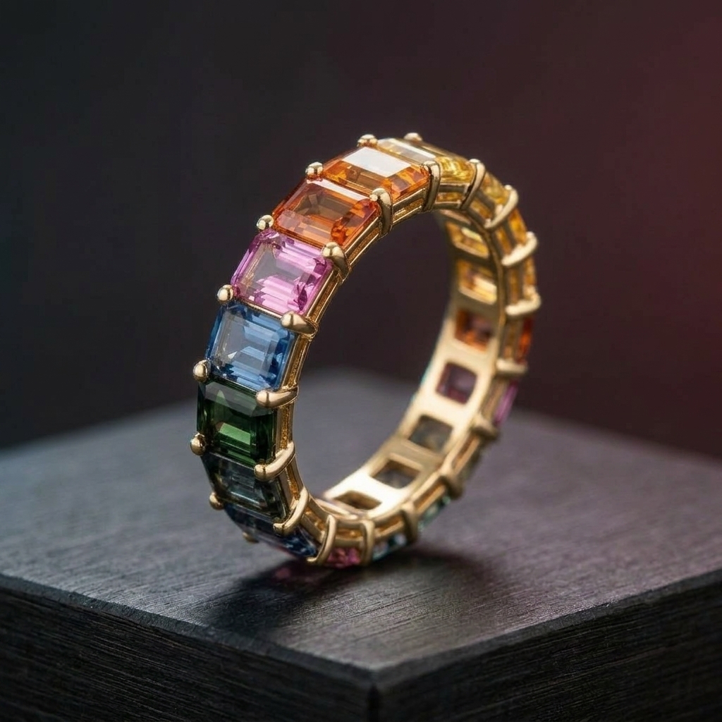 Multi Sapphire Eternity Band 