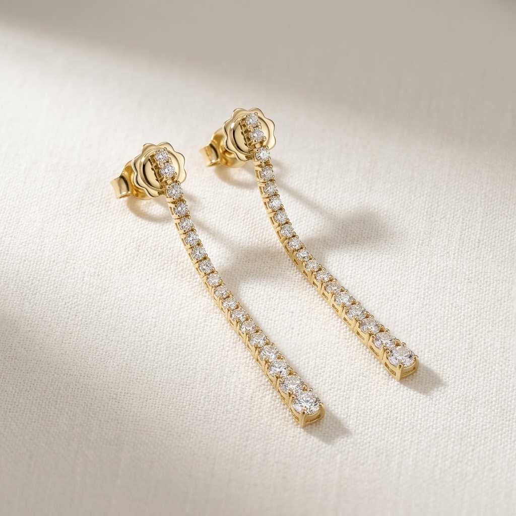 Diamond Graduation Drop Earring