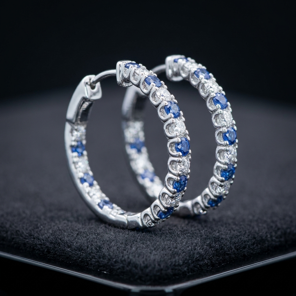 Diamond Sapphire Hoop