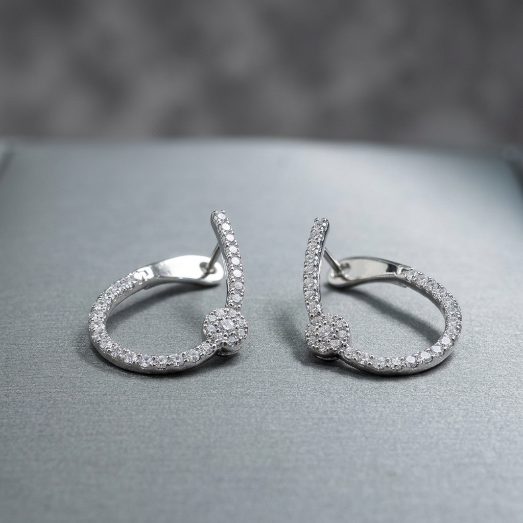 Fancy Flower Hoop Earring
