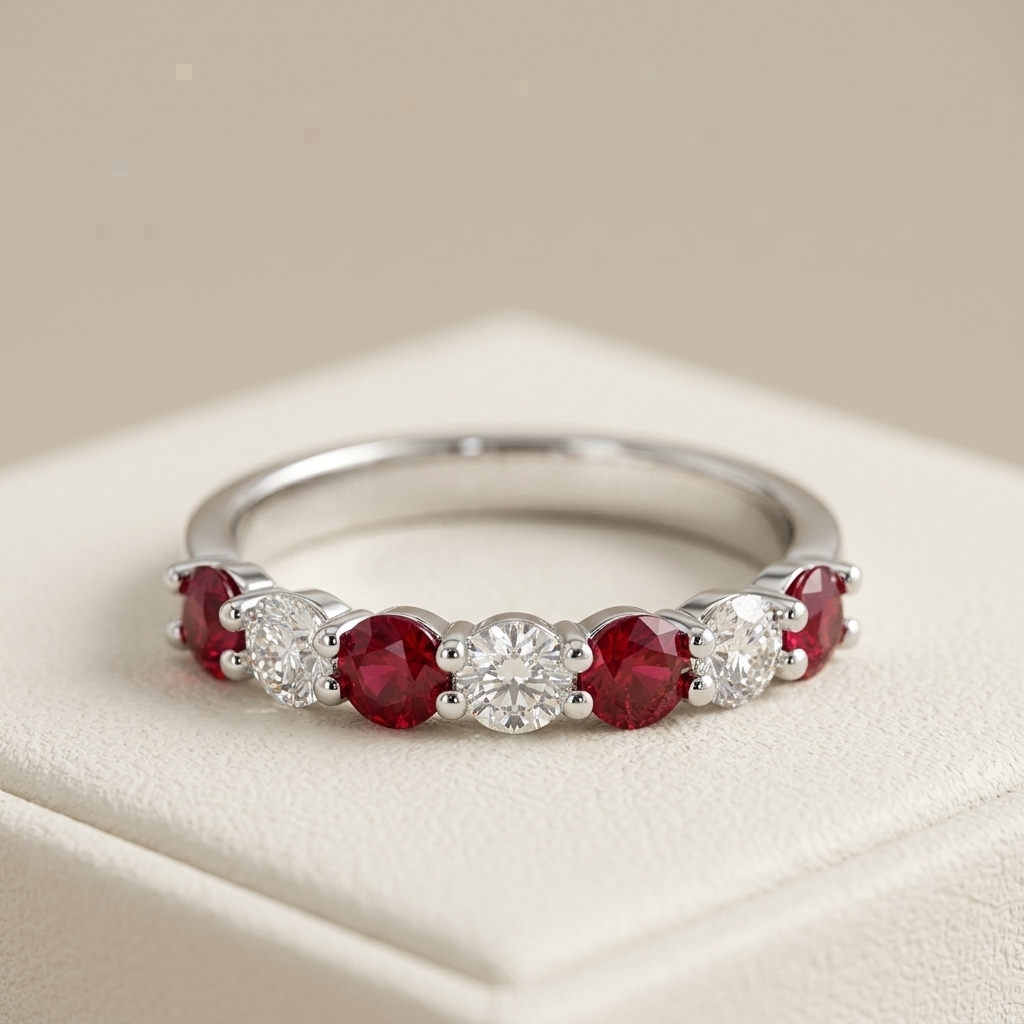 Round Ruby and Diamond 