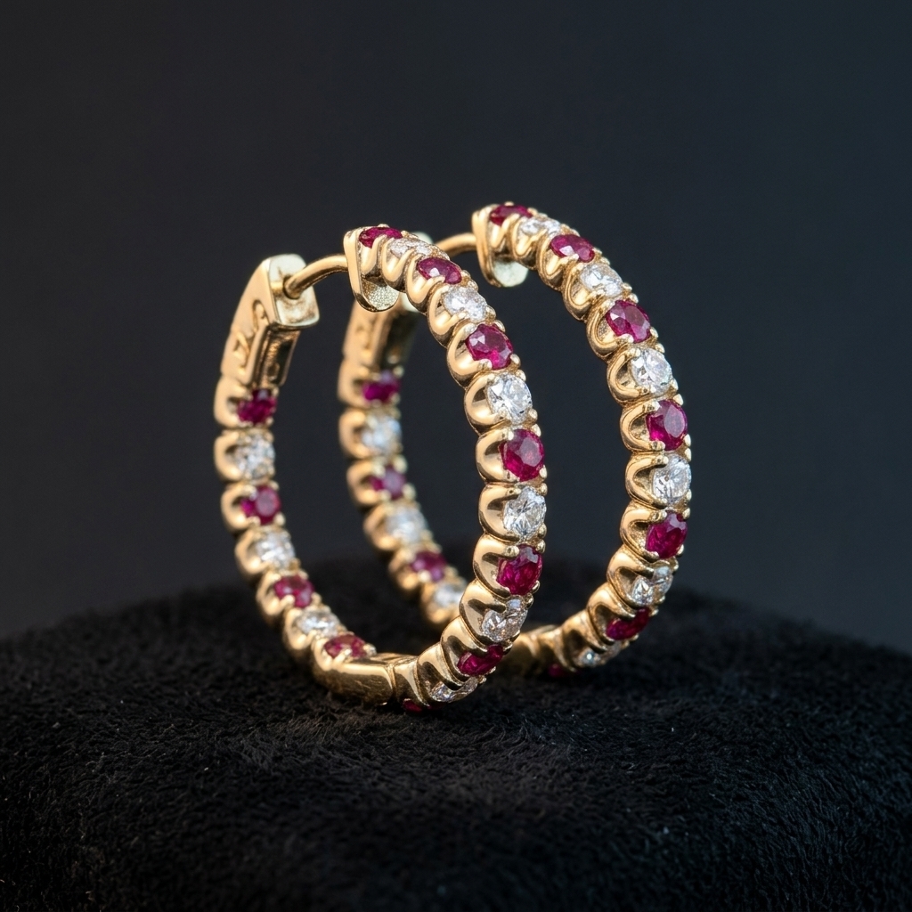 Ruby and Round Diamond 