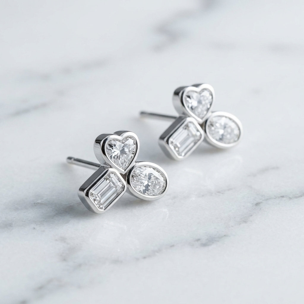 3 Stone Earring