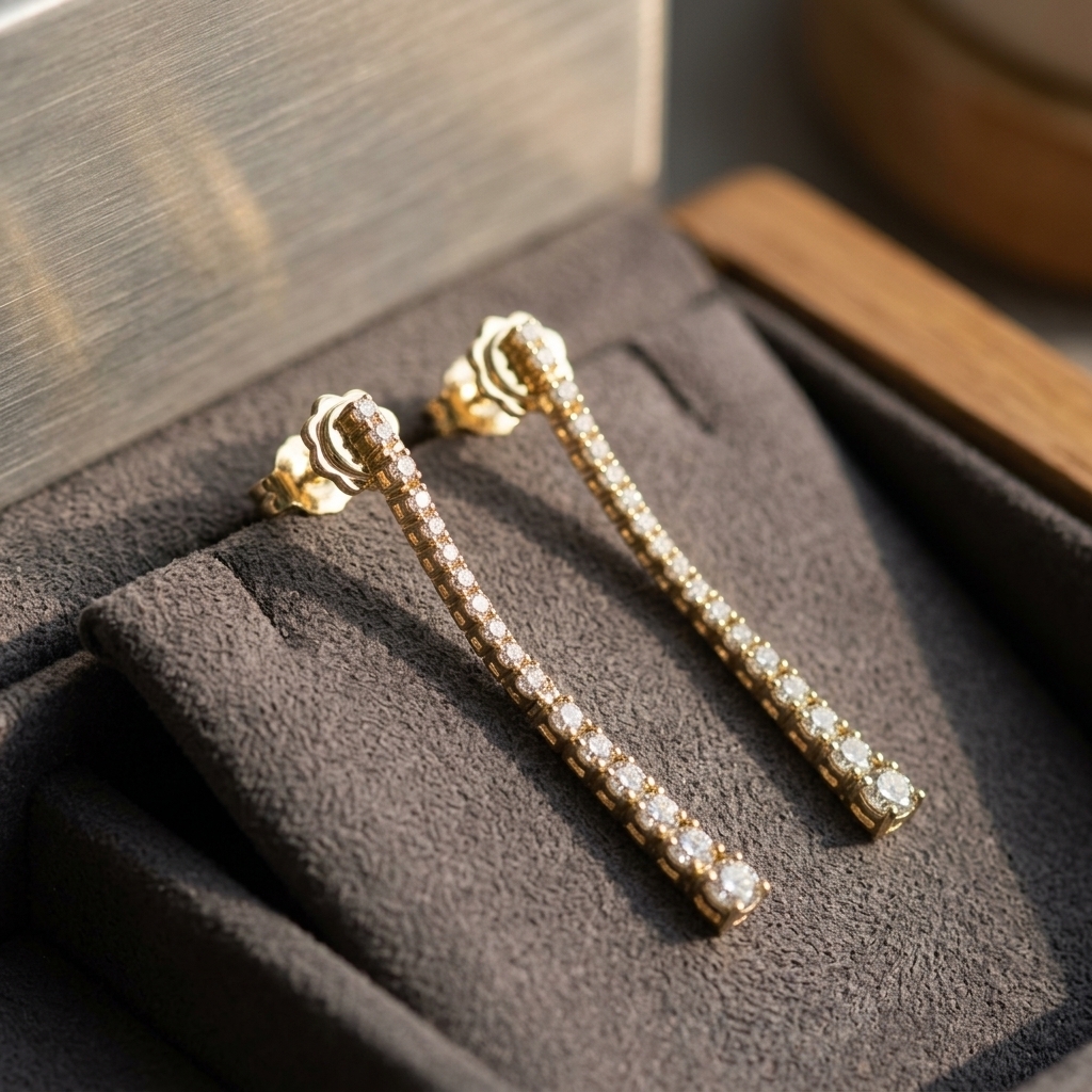 Diamond Graduation Drop Earring